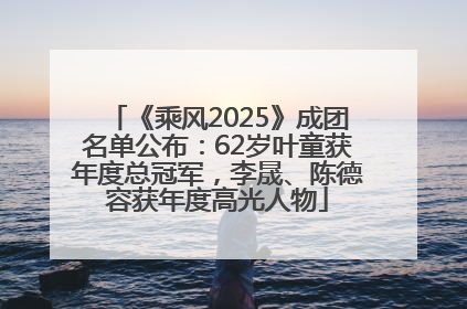 《乘风2025》成团名单公布：62岁叶童获年度总冠军，李晟、陈德容获年度高光人物