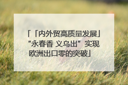 「内外贸高质量发展」“永春香 义乌出”实现欧洲出口零的突破
