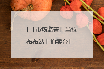 「市场监管」当拉布布站上拍卖台