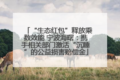 “生态红包”释放乘数效能 宁波海曙：携手相关部门激活“沉睡”的公益损害赔偿金
