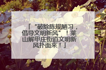 “破除陈规陋习，倡导文明新风”！莱山解甲庄街道文明新风扑面来！