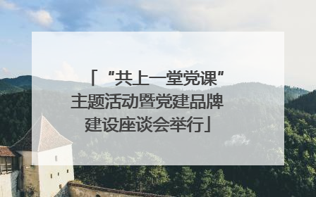 “共上一堂党课”主题活动暨党建品牌建设座谈会举行