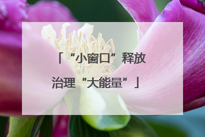 “小窗口”释放治理“大能量”