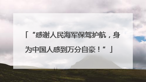 “感谢人民海军保驾护航，身为中国人感到万分自豪！”