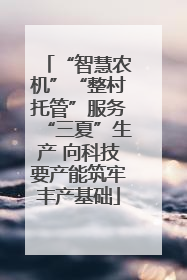 “智慧农机”“整村托管”服务“三夏”生产 向科技要产能筑牢丰产基础