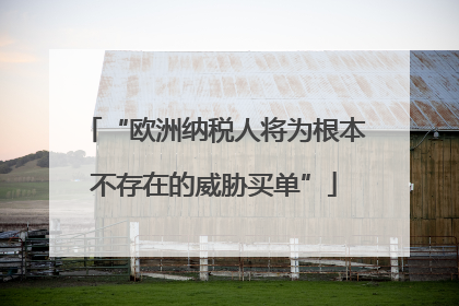 “欧洲纳税人将为根本不存在的威胁买单”