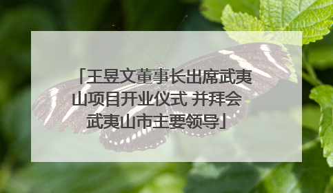 王昱文董事长出席武夷山项目开业仪式 并拜会武夷山市主要领导