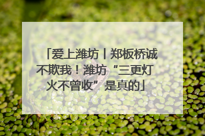 爱上潍坊丨郑板桥诚不欺我！潍坊“三更灯火不曾收”是真的