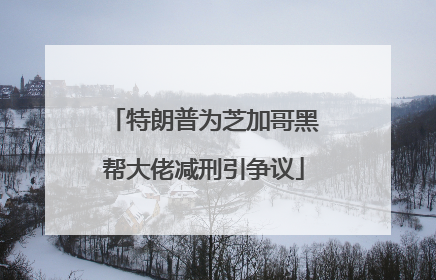 特朗普为芝加哥黑帮大佬减刑引争议