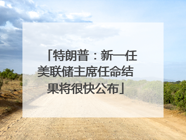 特朗普：新一任美联储主席任命结果将很快公布