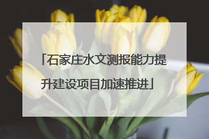 石家庄水文测报能力提升建设项目加速推进
