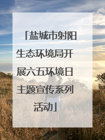盐城市射阳生态环境局开展六五环境日主题宣传系列活动