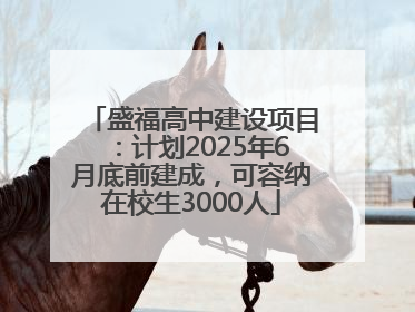 盛福高中建设项目：计划2025年6月底前建成，可容纳在校生3000人