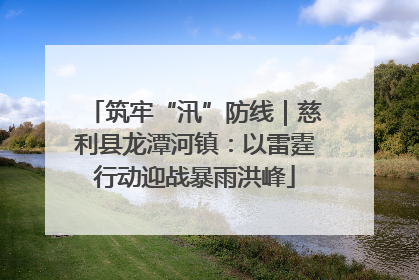 筑牢“汛”防线｜慈利县龙潭河镇：以雷霆行动迎战暴雨洪峰