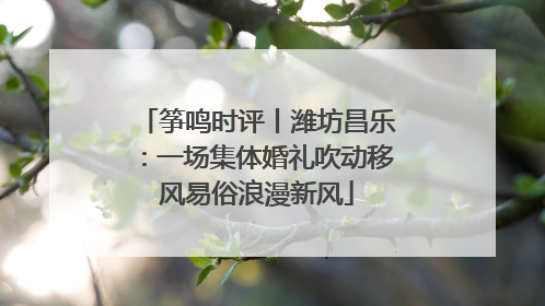 筝鸣时评丨潍坊昌乐：一场集体婚礼吹动移风易俗浪漫新风
