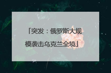 突发：俄罗斯大规模袭击乌克兰全境