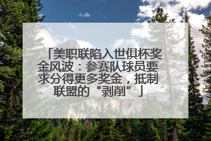 美职联陷入世俱杯奖金风波：参赛队球员要求分得更多奖金，抵制联盟的“剥削”