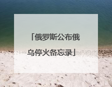 俄罗斯公布俄乌停火备忘录