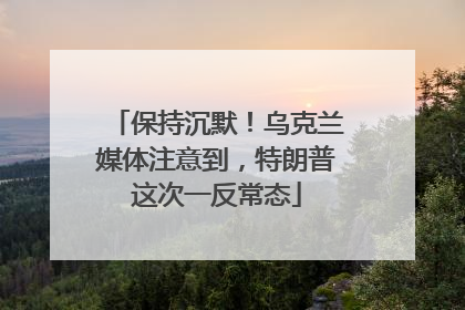 保持沉默！乌克兰媒体注意到，特朗普这次一反常态