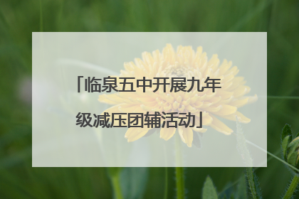 临泉五中开展九年级减压团辅活动