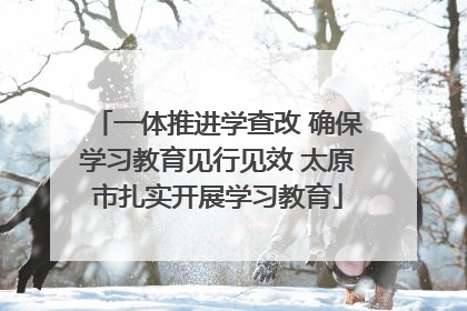 一体推进学查改 确保学习教育见行见效 太原市扎实开展学习教育