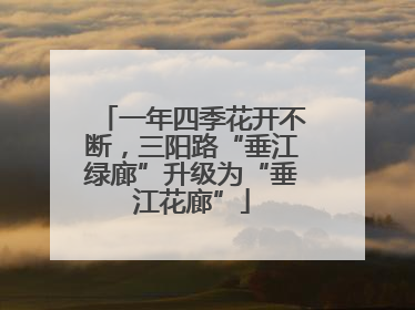 一年四季花开不断，三阳路“垂江绿廊”升级为“垂江花廊”