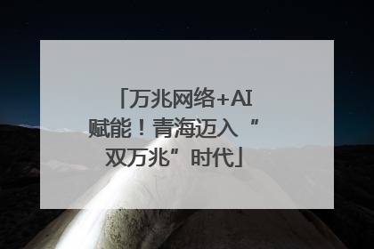 万兆网络+AI赋能！青海迈入“双万兆”时代