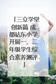 三立学堂创新篇 成都站东小学开展一、二年级学生综合素养测评