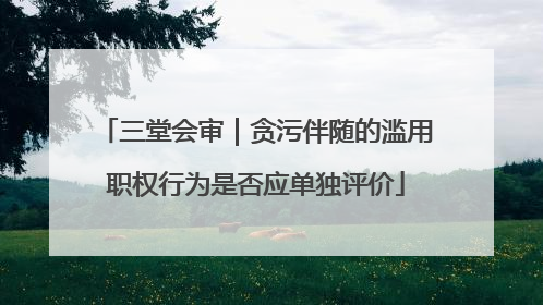三堂会审｜贪污伴随的滥用职权行为是否应单独评价