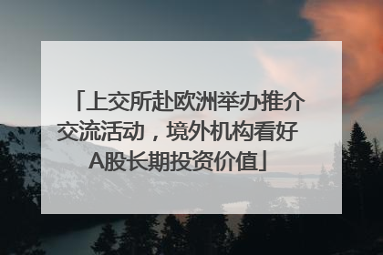 上交所赴欧洲举办推介交流活动，境外机构看好A股长期投资价值