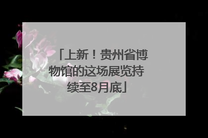 上新！贵州省博物馆的这场展览持续至8月底
