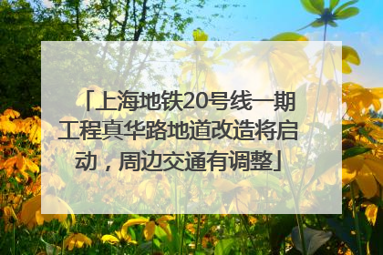 上海地铁20号线一期工程真华路地道改造将启动，周边交通有调整
