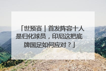 世预赛｜首发阵容十人是归化球员，印尼这把底牌国足如何应对？