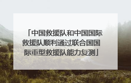 中国救援队和中国国际救援队顺利通过联合国国际重型救援队能力复测