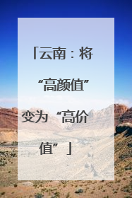 云南：将“高颜值”变为“高价值”