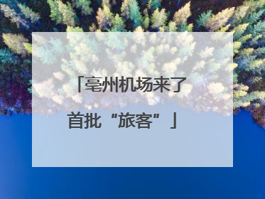 亳州机场来了首批“旅客”
