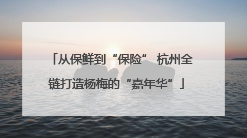 从保鲜到“保险” 杭州全链打造杨梅的“嘉年华”