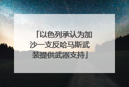 以色列承认为加沙一支反哈马斯武装提供武器支持