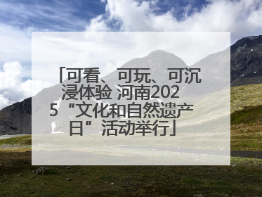 可看、可玩、可沉浸体验 河南2025“文化和自然遗产日”活动举行