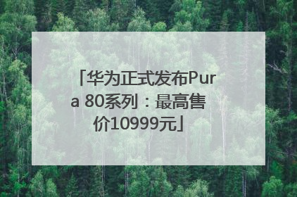 华为正式发布Pura 80系列：最高售价10999元