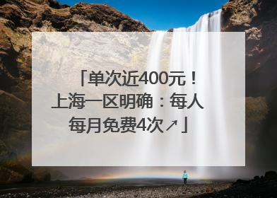 单次近400元！上海一区明确：每人每月免费4次↗