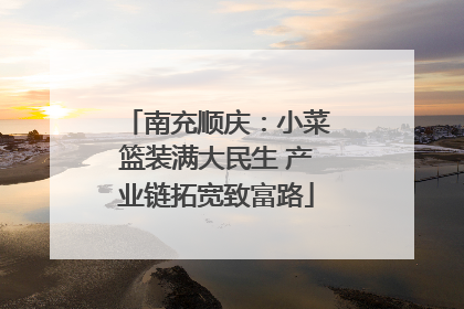 南充顺庆：小菜篮装满大民生 产业链拓宽致富路