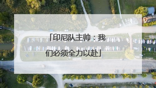 印尼队主帅：我们必须全力以赴