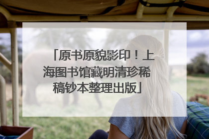 原书原貌影印！上海图书馆藏明清珍稀稿钞本整理出版