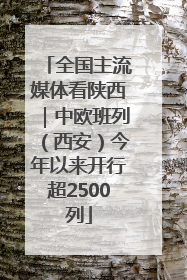全国主流媒体看陕西｜中欧班列（西安）今年以来开行超2500列