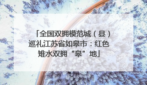 全国双拥模范城（县）巡礼江苏省如皋市：红色雉水双拥“皋”地