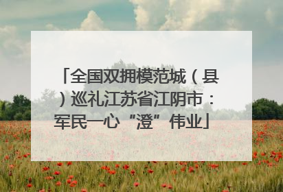 全国双拥模范城（县）巡礼江苏省江阴市：军民一心“澄”伟业