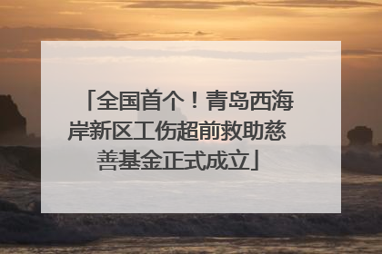 全国首个！青岛西海岸新区工伤超前救助慈善基金正式成立