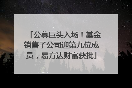 公募巨头入场！基金销售子公司迎第九位成员，易方达财富获批