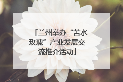 兰州举办“苦水玫瑰”产业发展交流推介活动